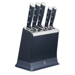 Cuțite & Ustensile - Set de 5 cuțite & suport Tefal EverSharp Pro K297S644, inox german, mâner ergonomic, sistem de ascuțire integrat, negru & argintiu