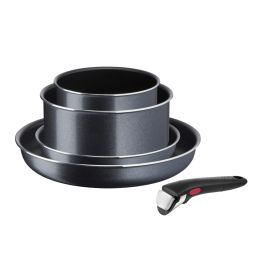 Ingenio - Set de 5 piese Tefal Ingenio XL Force L1589502, oală 16/20 cm, tigaie 22/28 cm, mâner detașabil, înveliș antiaderent, indicator Thermo-Signal
