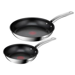 Articole de bucătărie - Set de tigăi cu 2 piese Tefal Intuition B817S255 de 20/26 cm, Thermo-Signal™, inductie, înveliș antiaderent, exterior inox