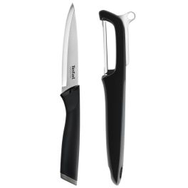 Articole de bucătărie - Set pentru curățarea legumelor Essential K2219255, cuțit si dispozitiv pentru decojire, lame oțel inoxidabil, 12 cm, mâner Soft Touch, negru, / inox