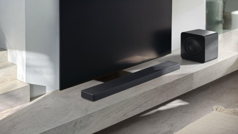 Soundbar 5.1.2 canale cu subwoofer si boxe spate wireless, Dolby Atmos, HDMI eARC, Wi-Fi, negru [1]