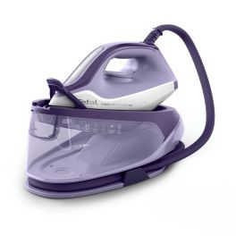 Îngrijirea țesăturilor - Statie de calcat cu abur de inalta presiune Tefal Power Pro Compact SV6211E0, 2400 W, 6.2 bari, abur variabil 0 - 120 g/min, jet de abur 370 g/min, rezervor apa 1.7 L, abur vertical, talpa Ceramic Xpress Glide, oprire automata, alb & violet