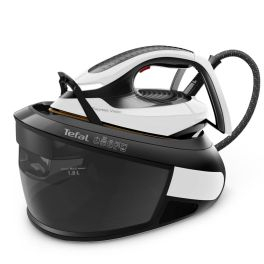 Îngrijirea țesăturilor - Stație de călcat cu abur Tefal Express Vision SV8156E0, 2800W, 8 bari, abur variabil 0 - 130 g/min, jet de abur până la 130 g/min, colector pentru calcar, rezervor apă 1.8L, negru & alb