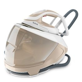 Îngrijirea țesăturilor - Stație de călcat cu abur Tefal Pro Express Eco GV9E22E0, 2200W, 7.6 bari, jet de abur 550 g/min, abur variabil până la 140 g/min, talpă Durilium AirGlide AutoClean, oprire automată, mod Eco, crem & alb
