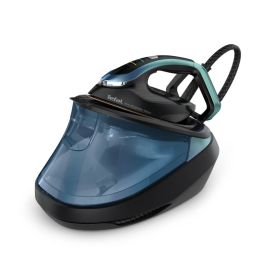 Îngrijirea țesăturilor - Stație de călcat cu boiler Tefal Pro Express Vision GV9822E1, 9 bari, 3000W, jet de abur 750 g/min, abur variabil 0-180 g/min, talpa Durilium Airglide Autoclean, rezervor apă detașabil 1.2L, negru & albastru