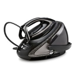 Îngrijirea țesăturilor - Stație de călcat de înaltă presiune Tefal Pro Express Ultimate+ GV9620E0, 2600W, 8 bari, abur variabil 0 - 180 g/min, jet de abur pana la 650 g/min, abur vertical, rezervor apă 1.9L, negru & argintiu