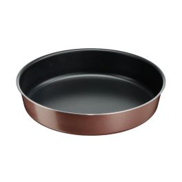 Forme de copt - Tava de copt rotunda Tefal Resource J5269702, 26 cm, aluminiu 100% reciclat, invelis antiaderent, maro & negru