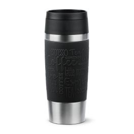 Termosuri - Termos Tefal Travel Mug Classic N2022010, inox, 0.5 L, 100% etanș, functie Quick Press, argintiu & negru