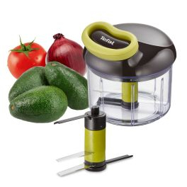 Articole de bucătărie - Tocător manual 5-Second K1320404, bază aderentă, mâner ergonomic, suport lame, recipient 900 ml, plastic