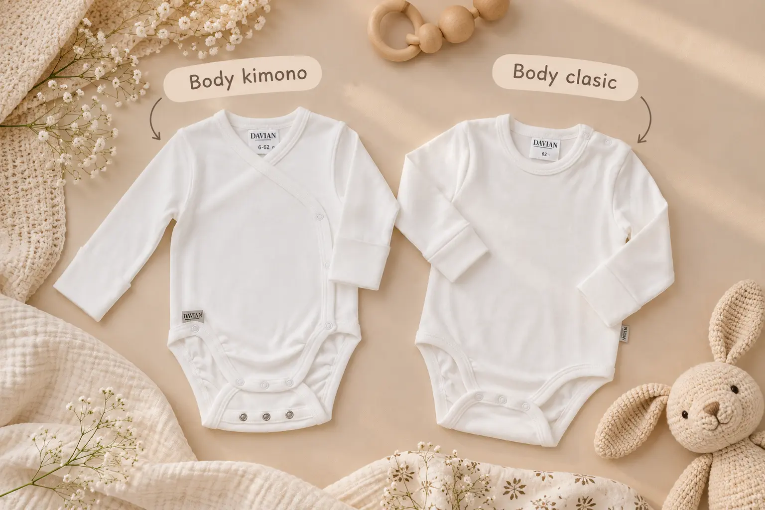 Body kimono sau body clasic? Ce alegi pentru un nou-născut?