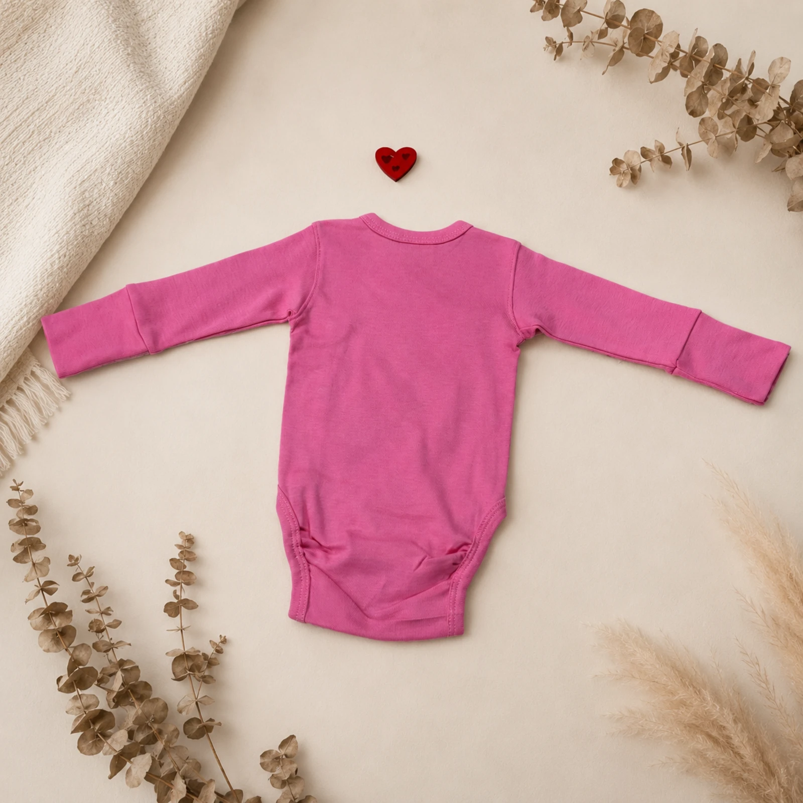 Body kimono pentru nou-născuți și bebeluși din bumbac – EVER - roz [2]