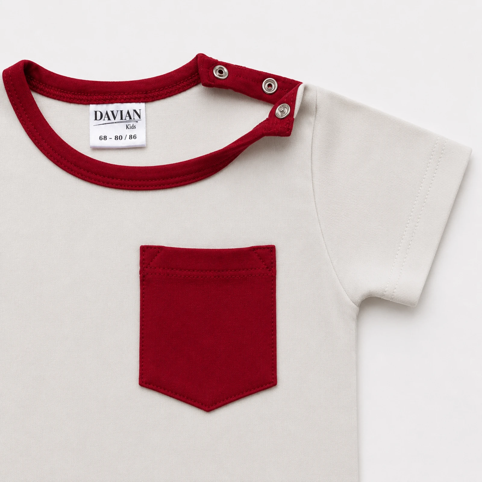 Tricou pentru bebeluși și copii cu bumbac organic – EVER - alb/roșu [3]