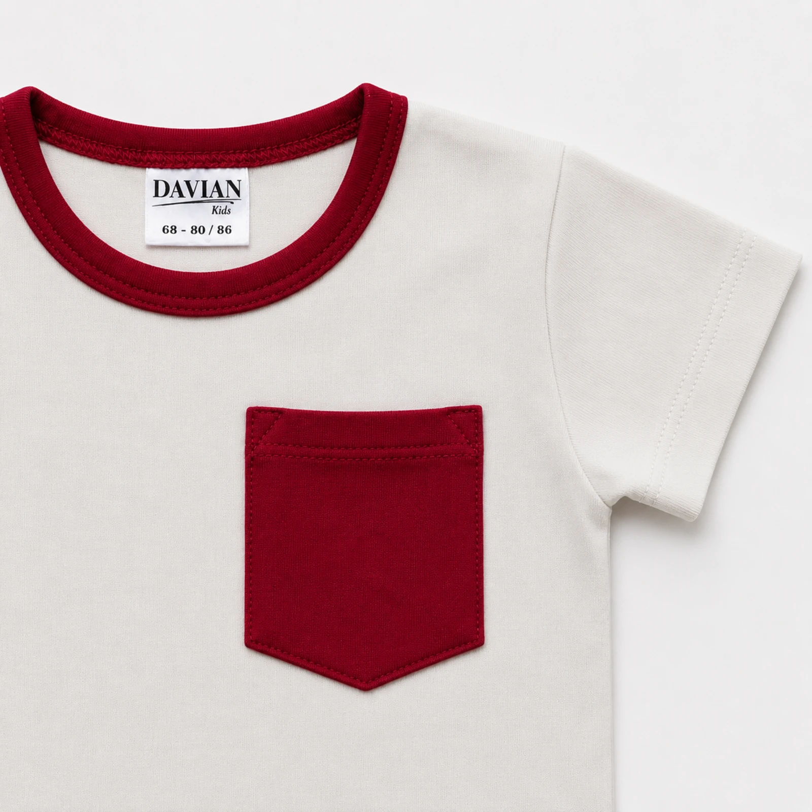 Tricou pentru bebeluși și copii cu bumbac organic – EVER - alb/roșu [2]