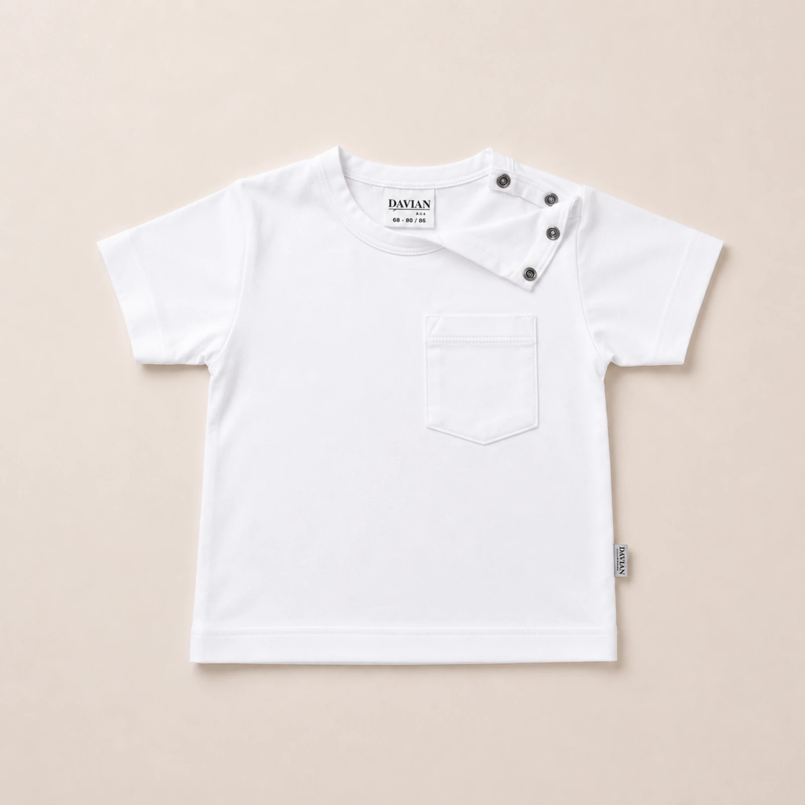 Tricou pentru bebeluși și copii din bambus - PURE, alb [4]