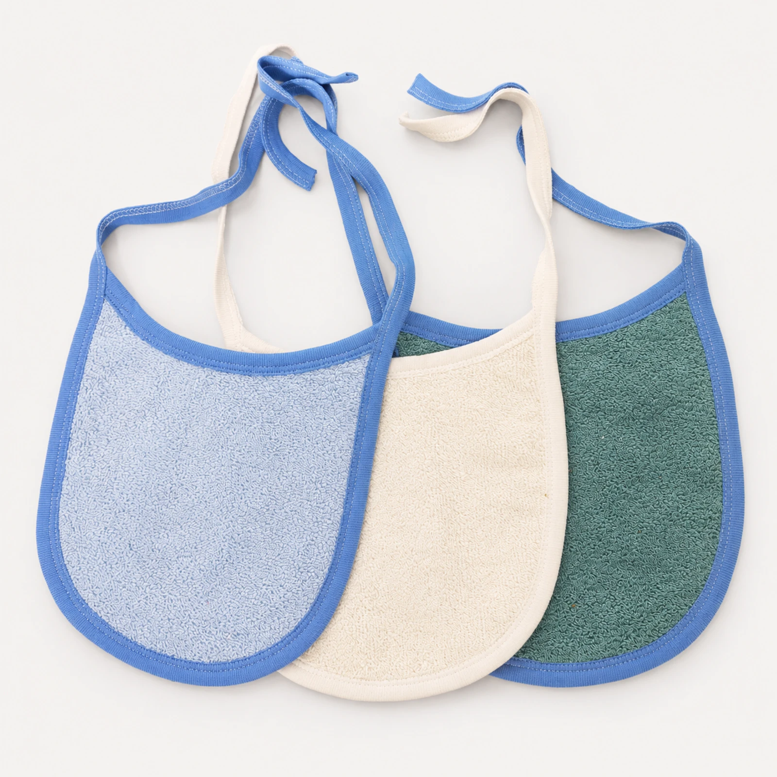 Bavete - Set 3 bavete din bumbac pentru bebeluși, albastru