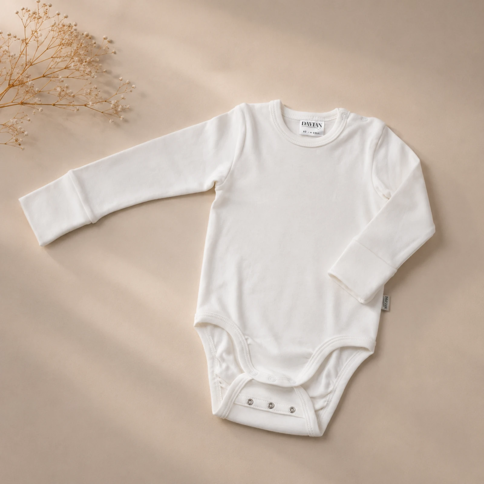 Bebeluși - Body pentru bebeluși din bumbac – EVER - crem
