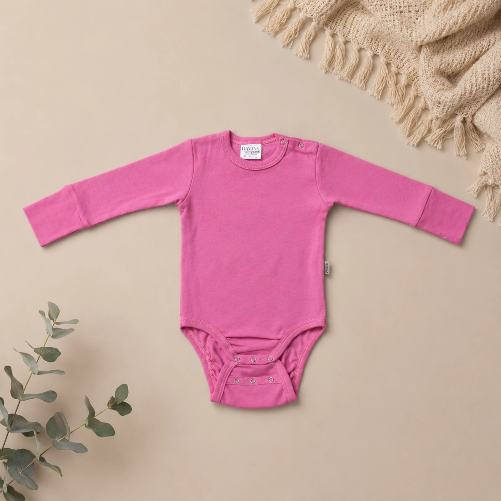 Body - Body pentru bebeluși din bumbac – EVER - roz