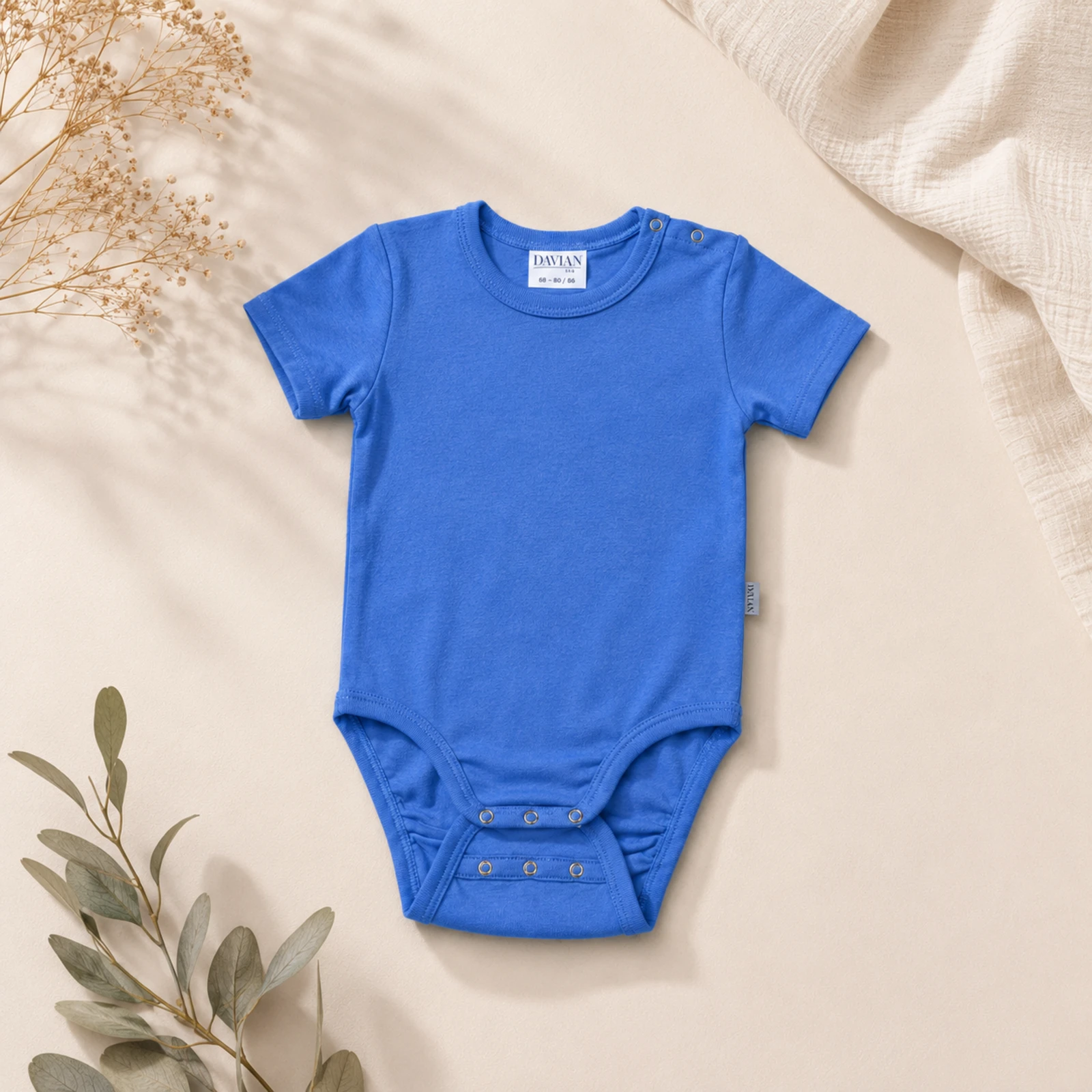 Bebeluși - Body scurt pentru bebeluși din bumbac – EVER - albastru