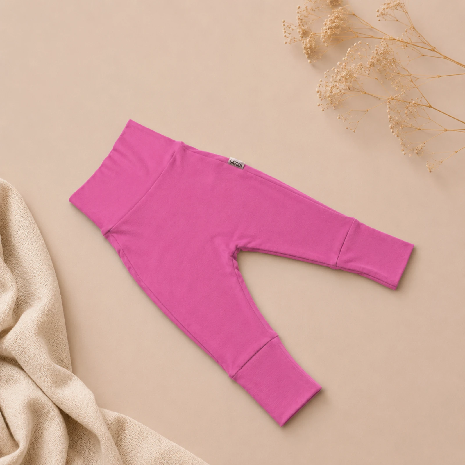 Pantaloni - Pantaloni harem pentru bebeluși și copii - EVER - roz