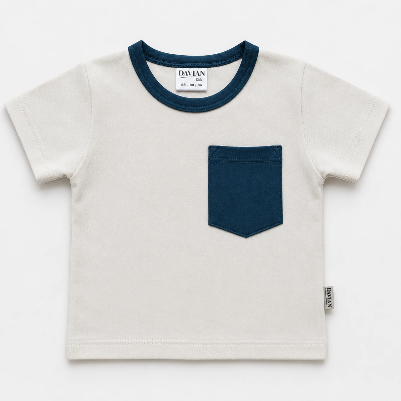 Tricouri - Tricou pentru bebeluși și copii cu bumbac organic – EVER - alb/denim
