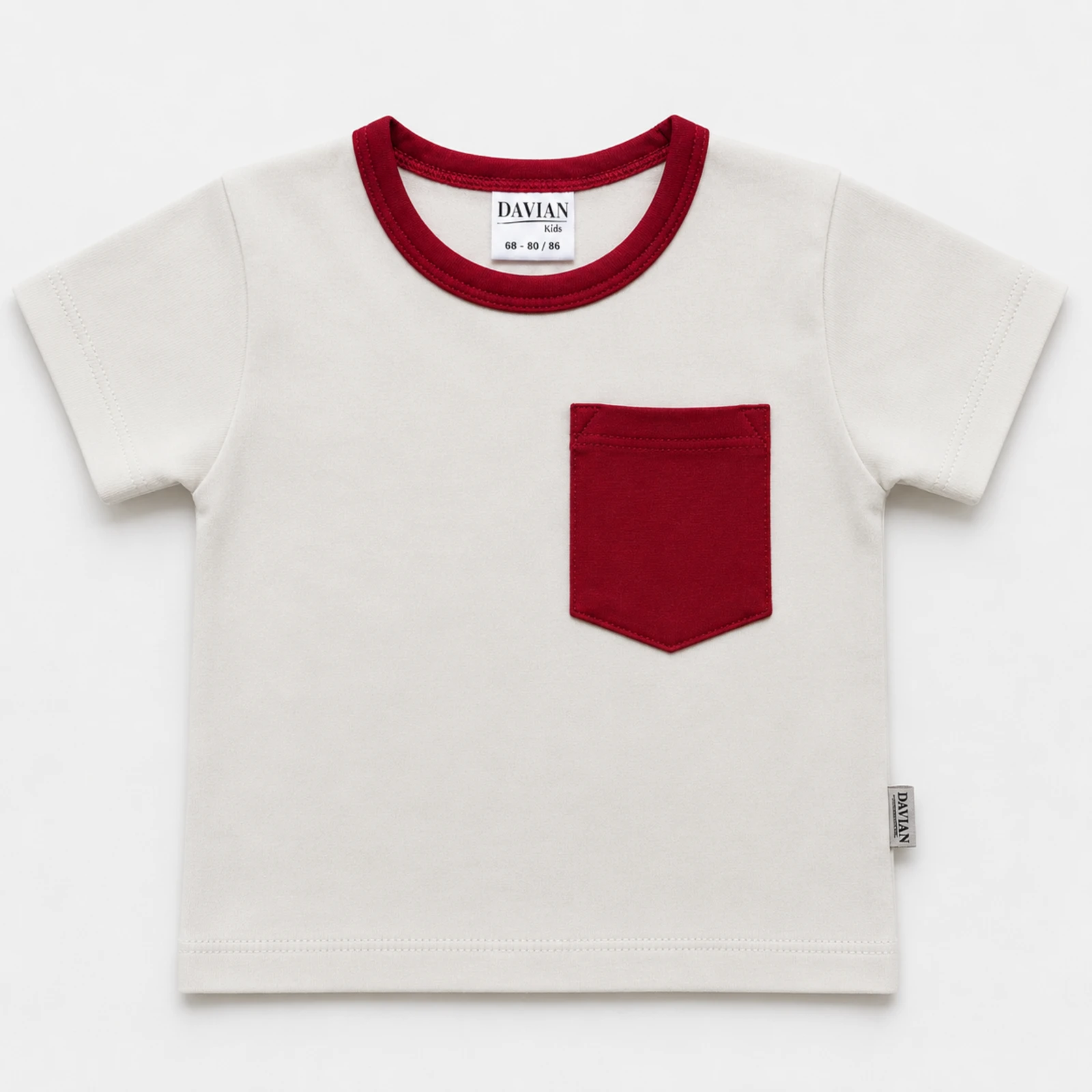 Tricouri - Tricou pentru bebeluși și copii cu bumbac organic – EVER - alb/roșu