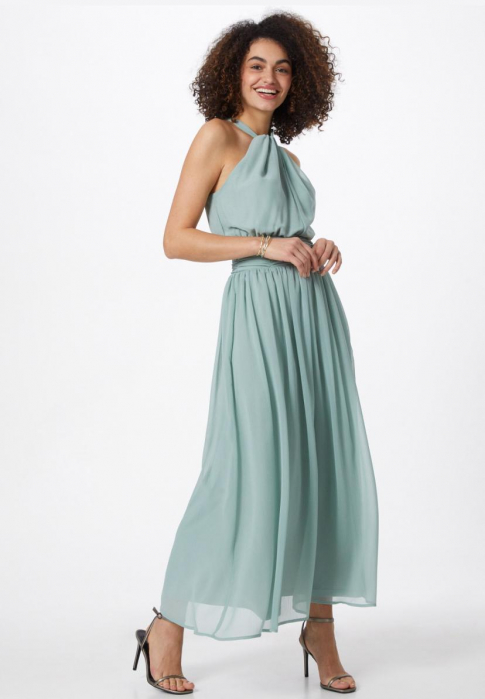 Rochie maxi din tul cu decolteu halter [3]