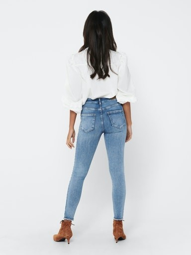 Blugi skinny cu talie medie BLUSH albastru deschis [3]