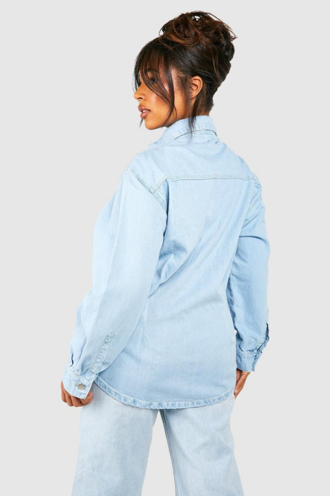 CĂMAȘĂ DIN DENIM PLUS CU ȘNURURI [3]