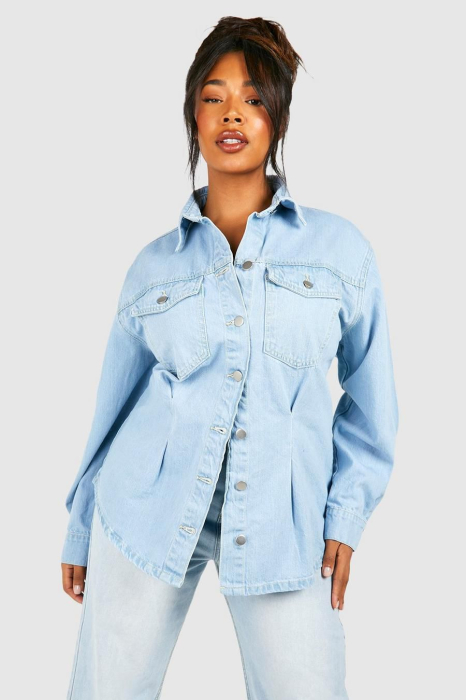 CĂMAȘĂ DIN DENIM PLUS CU ȘNURURI [2]