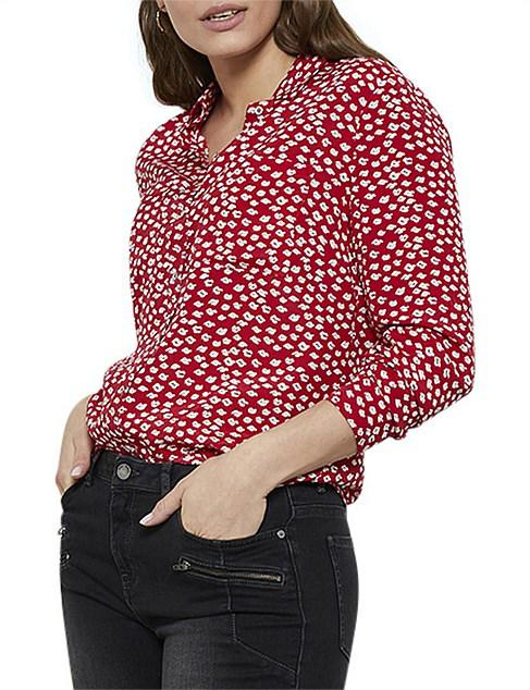 Camasa rosie cu imprimeu alb [2]