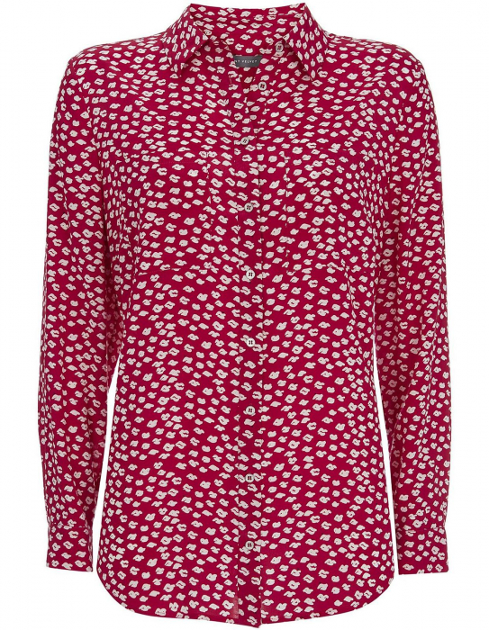 Camasa rosie cu imprimeu alb [3]