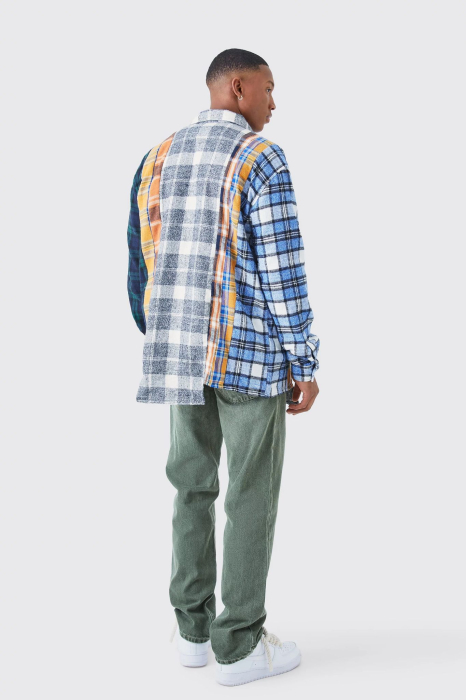 Camisa Oversize Asimétrica De Cuadros [3]