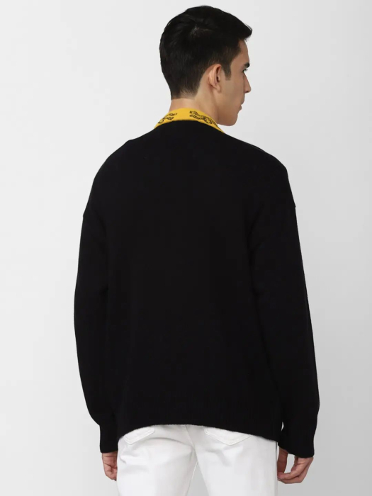 Cardigan cu imprimeu negru si galben [3]