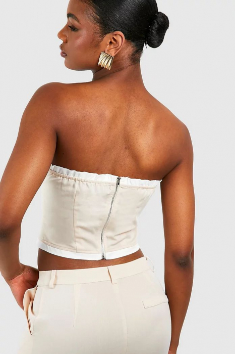 Corset cu bandă în contrast țesut înalt [2]