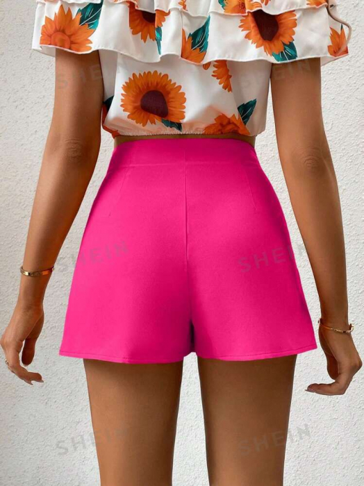 Fusta pantaloni Cu Detaliu Nasturi Cu Tiv Despicat [3]
