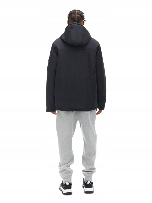 GEACĂ NEAGRĂ DE IARNĂ CU GLUGĂ, FERMOAR CLASIC, BUZUNARE [3]