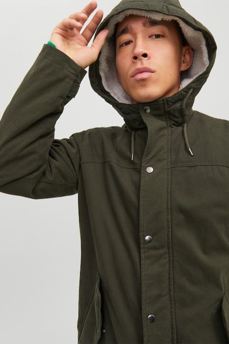 Geaca parka cu captuseala din material teddy [4]