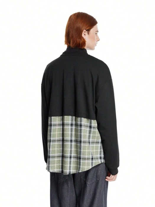 Hanorac hibrid cu carouri din flanel de designer [4]