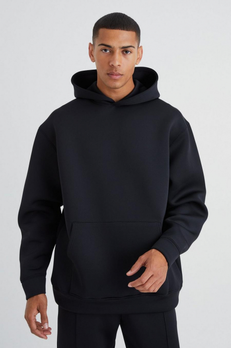 Hanorac simplu cu buzunar cangur [2]