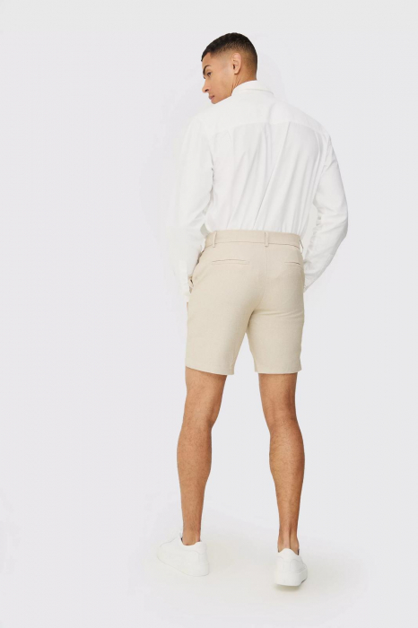 PANTALONI SCURȚI SLIM FIT CU CROIALĂ MELANJ [2]