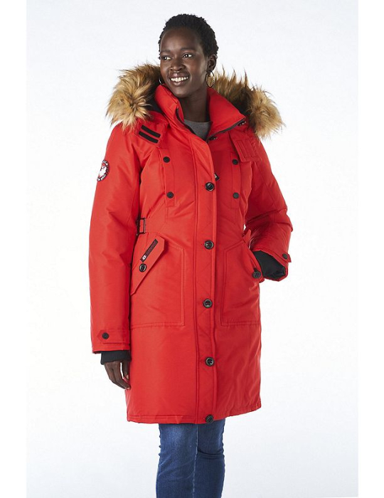 Jachetă parka lungă roșie pentru femei [1]