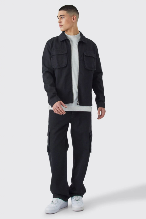 Jacketa din twill ,croiala regulata [1]