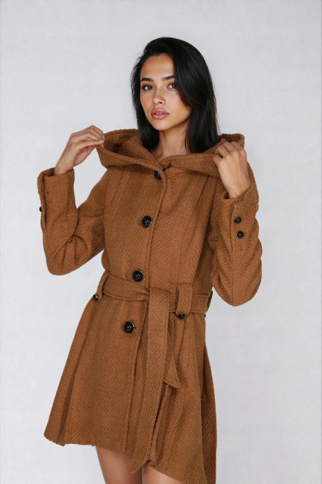 PALTON STEVE MADDEN ASIMETRIC MARO CU TEXTURĂ [2]