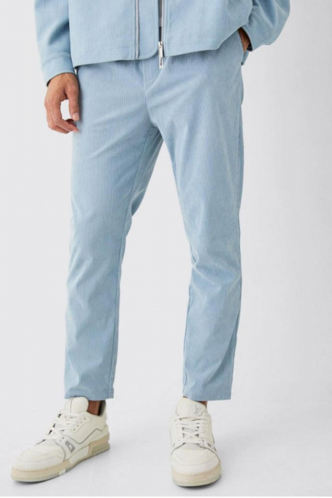 Pantaloni caniculati cu talie inalta elasticat [1]