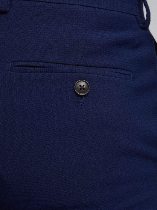 Pantaloni de costum skinny fit bleumarin texturat [4]