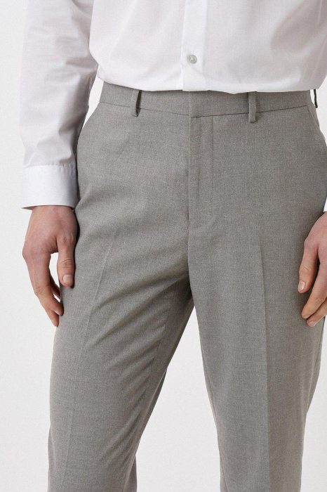 Pantaloni de costum slim fit gri deschis [3]