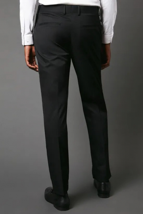 Pantaloni de costum smoking negru slim fit [2]