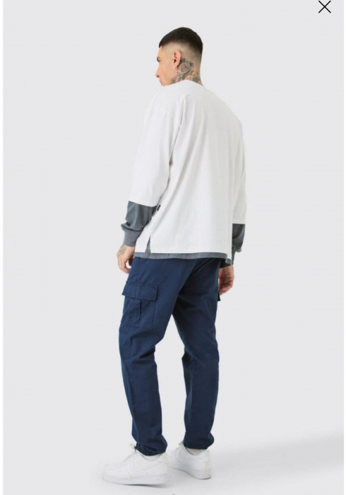 Pantaloni twill slim fit cargo [2]