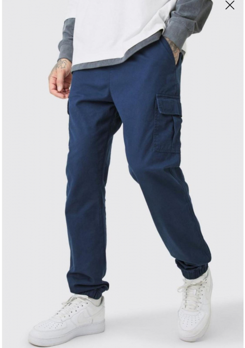 Pantaloni twill slim fit cargo [3]