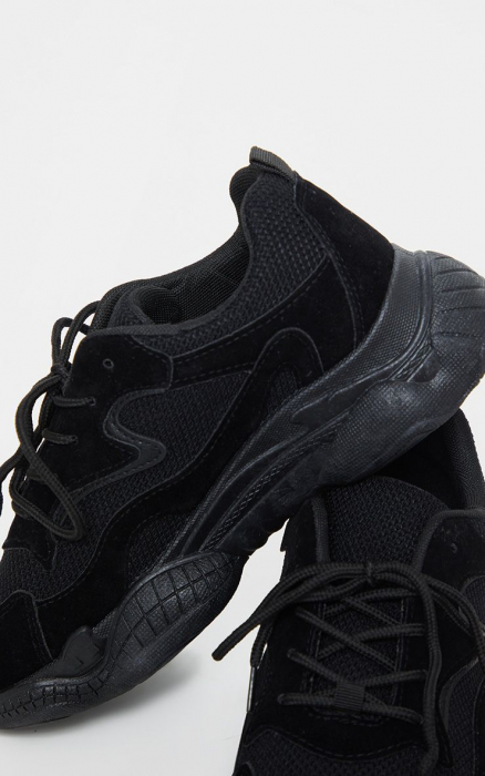 Pantofi sport cu talpă cu bule groase NEGRU [4]